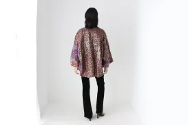 90s Indian Metallic Patchwork Cocoon Kimono Jacket
