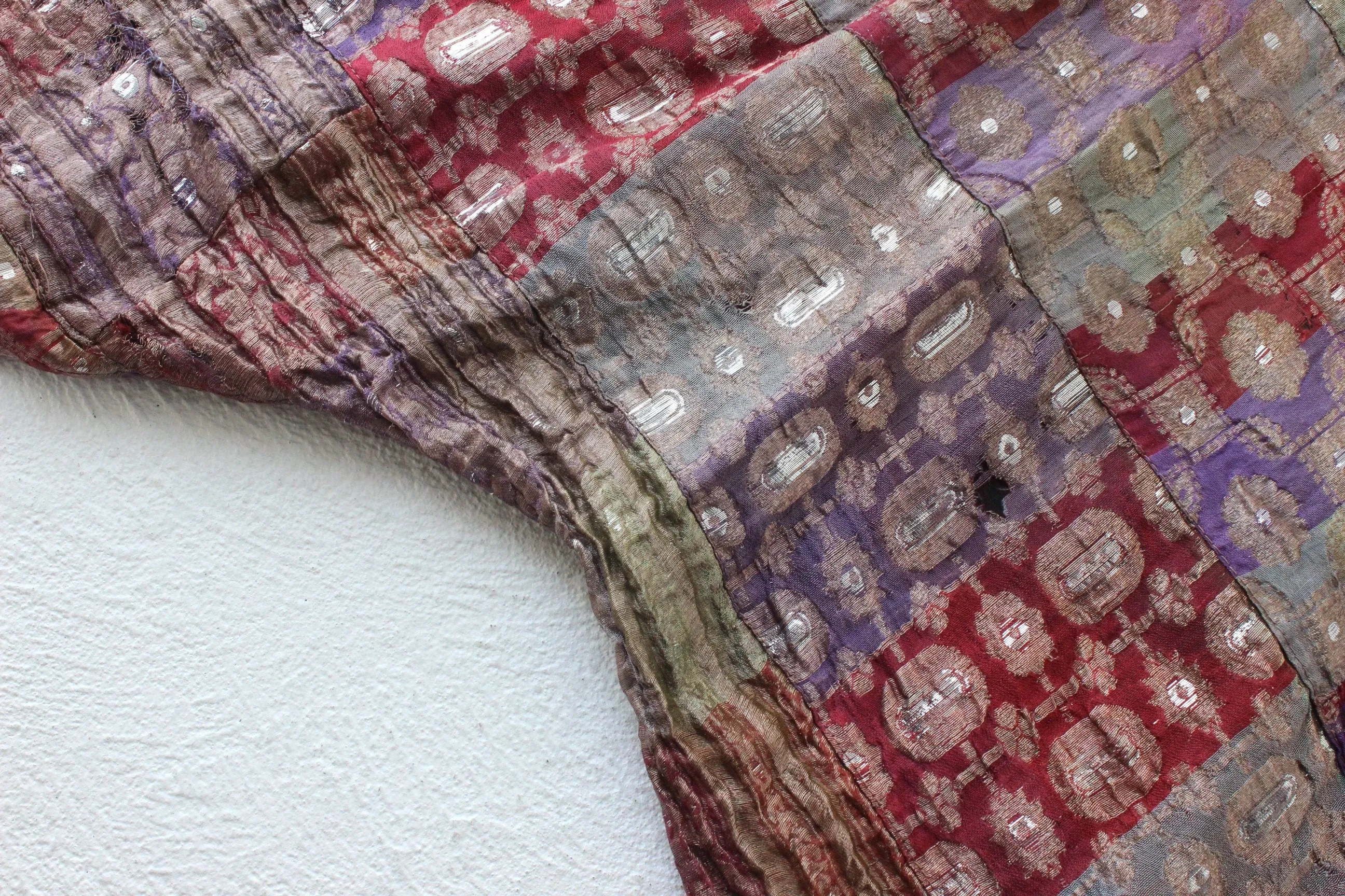 90s Indian Metallic Patchwork Cocoon Kimono Jacket
