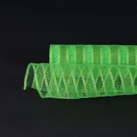 Apple Green - Deco Mesh Eyelash Metallic Design ( 21 Inch x 10 Yards )
