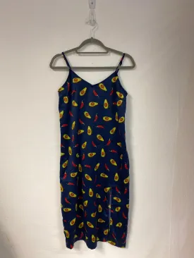 Avocado and chilli pattern slip cami midi dress, Neon Rose, Size 10, 8 (Polyester)