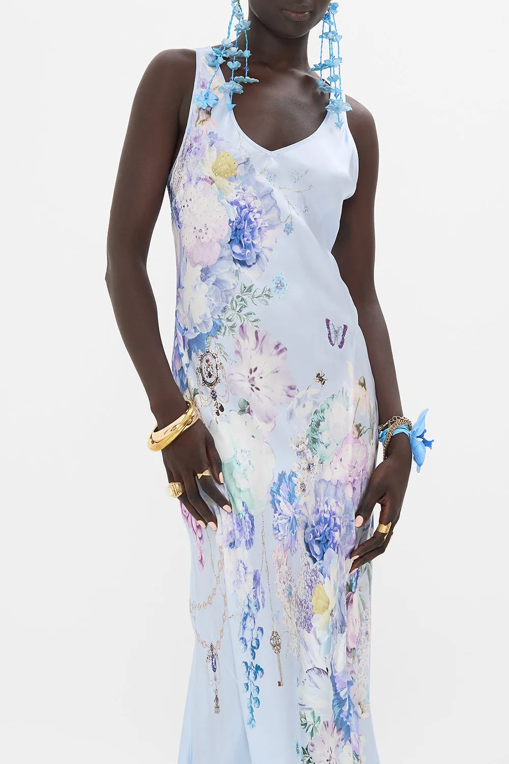 BIAS CUT TANK DRESS BUTTERFLORIA