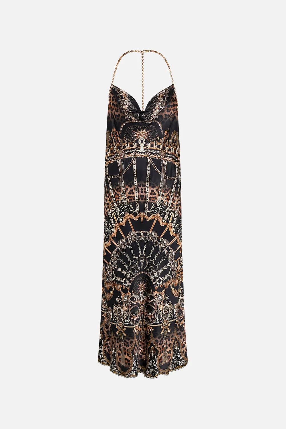 BIAS HALTER DRESS MASKED AT MOONLIGHT