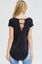 Black Cap Sleeve Top