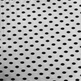 Black Flocked Polka Dot Mesh Fabric