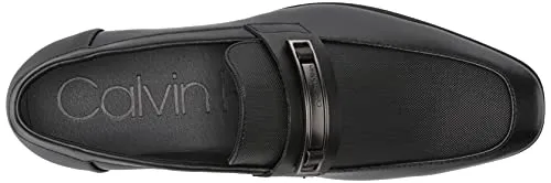 Calvin Klein Men's Jameson Loafer, Black Leather, 10.5W Wide US