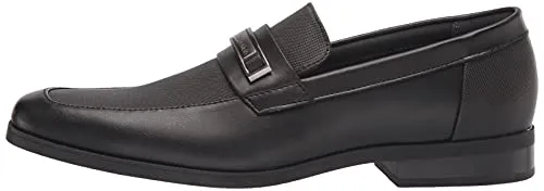 Calvin Klein Men's Jameson Loafer, Black Leather, 10.5W Wide US