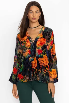 Catalina Blue Botina Burnout Blouse