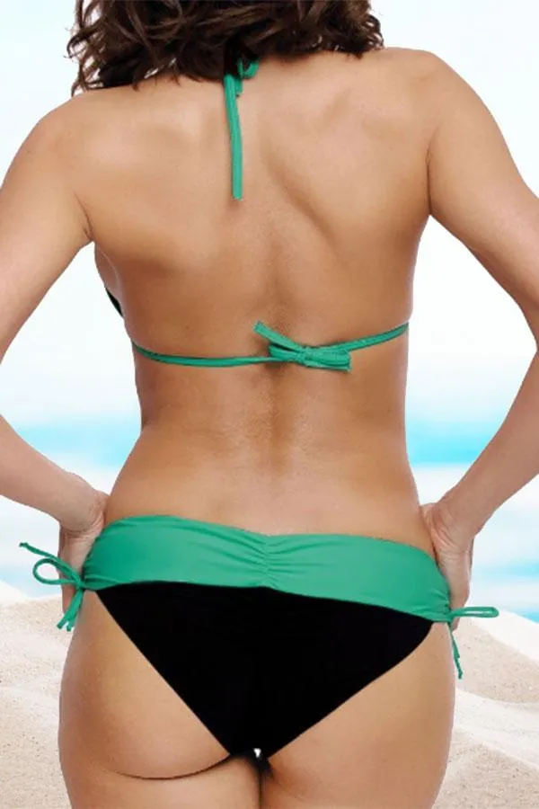 Color Block Glamorous Shirred Bikini