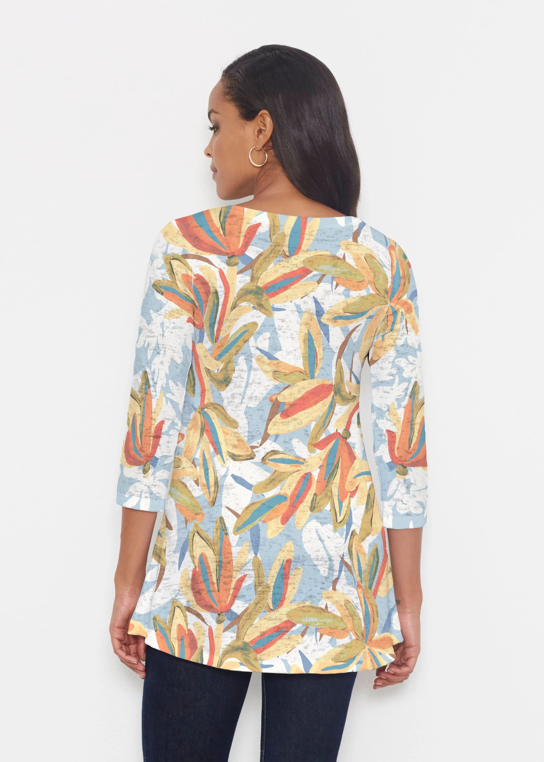 Colorful Palm (7874) ~ Katherine Hi-Lo Thermal Tunic