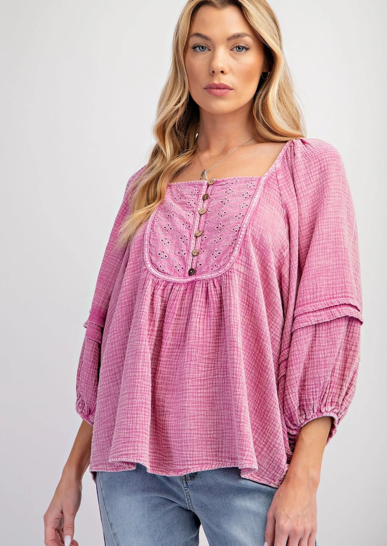 Cotton Gauze Babydoll Tunic #071