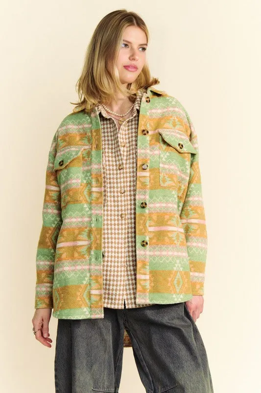 Davi & Dani High-Low Aztec Shacket