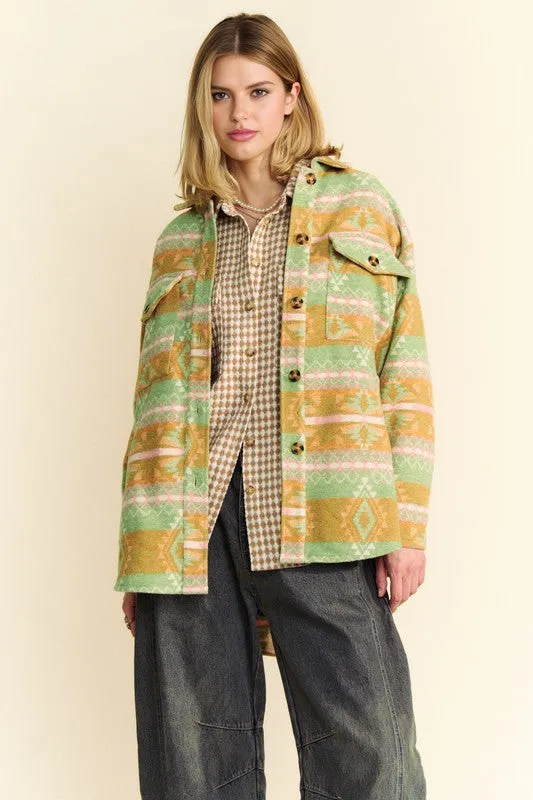 Davi & Dani High-Low Aztec Shacket