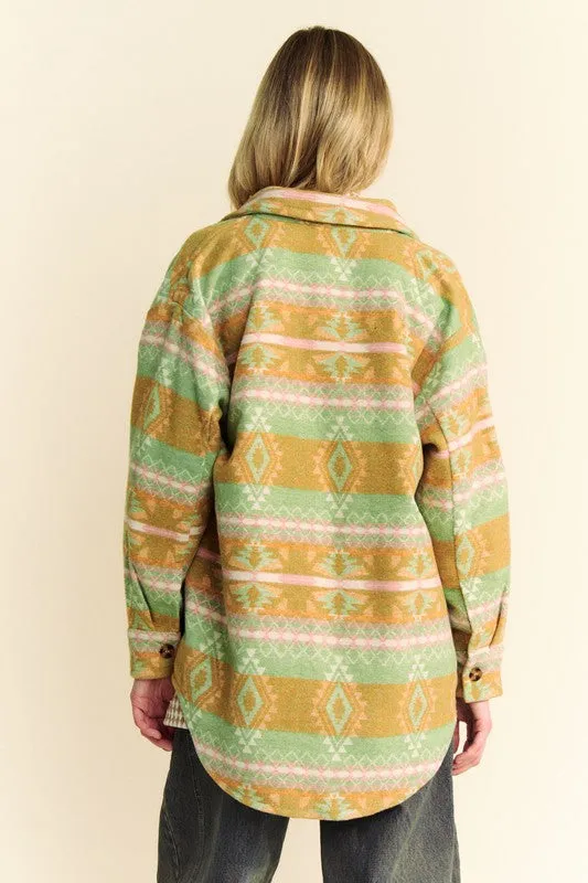 Davi & Dani High-Low Aztec Shacket