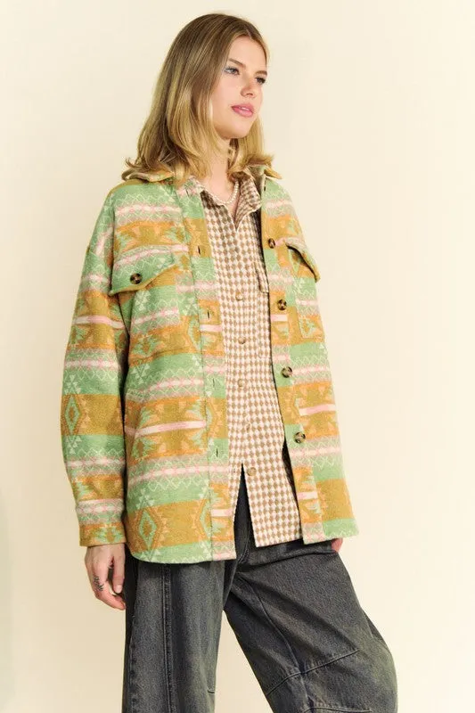 Davi & Dani High-Low Aztec Shacket