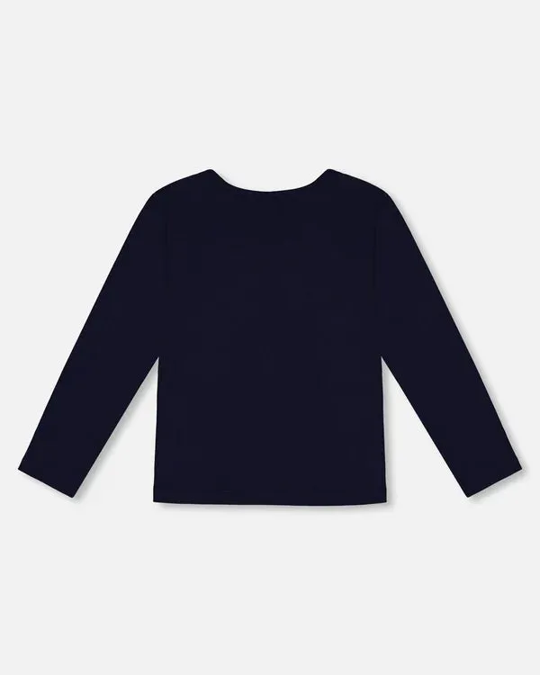 Deux Par Deux Jersey Long Sleeve Tee  G20G70  Peacoat