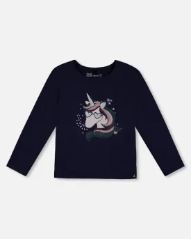 Deux Par Deux Jersey Long Sleeve Tee  G20G70  Peacoat