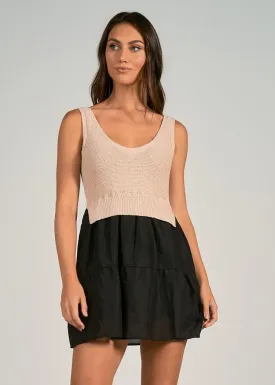 Elan Combo Mini Dress - Black Natural
