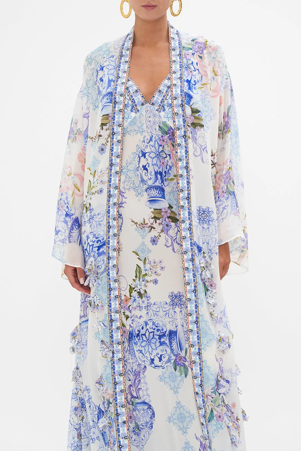 FLARE SLEEVE LONG ROBE PAINT ME POSITANO