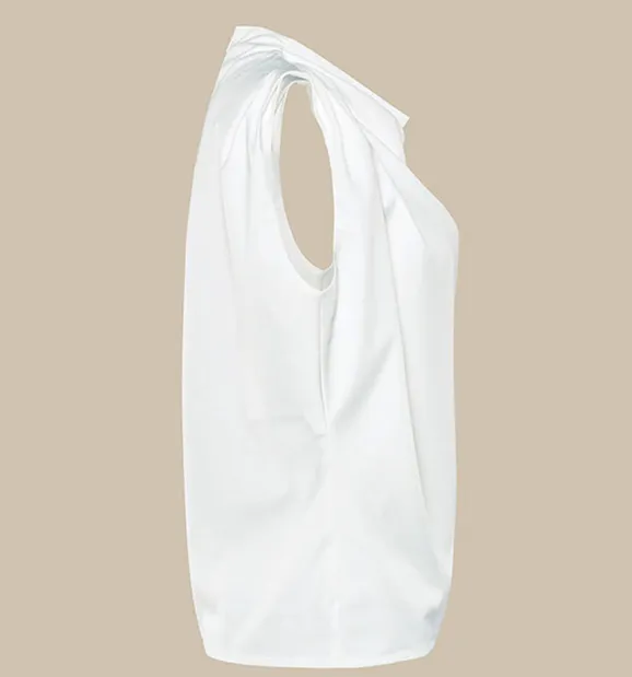 Gloria White Sleeveless Top