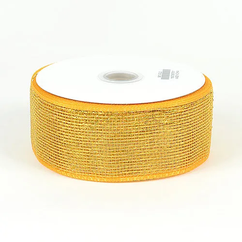 Gold - Metallic Deco Mesh Ribbons ( 4 Inch x 25 Yards )