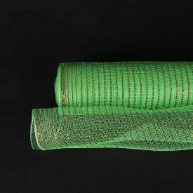 Green with Red Lines - Christmas Mesh Wraps ( 21 Inch x 10 Yards )