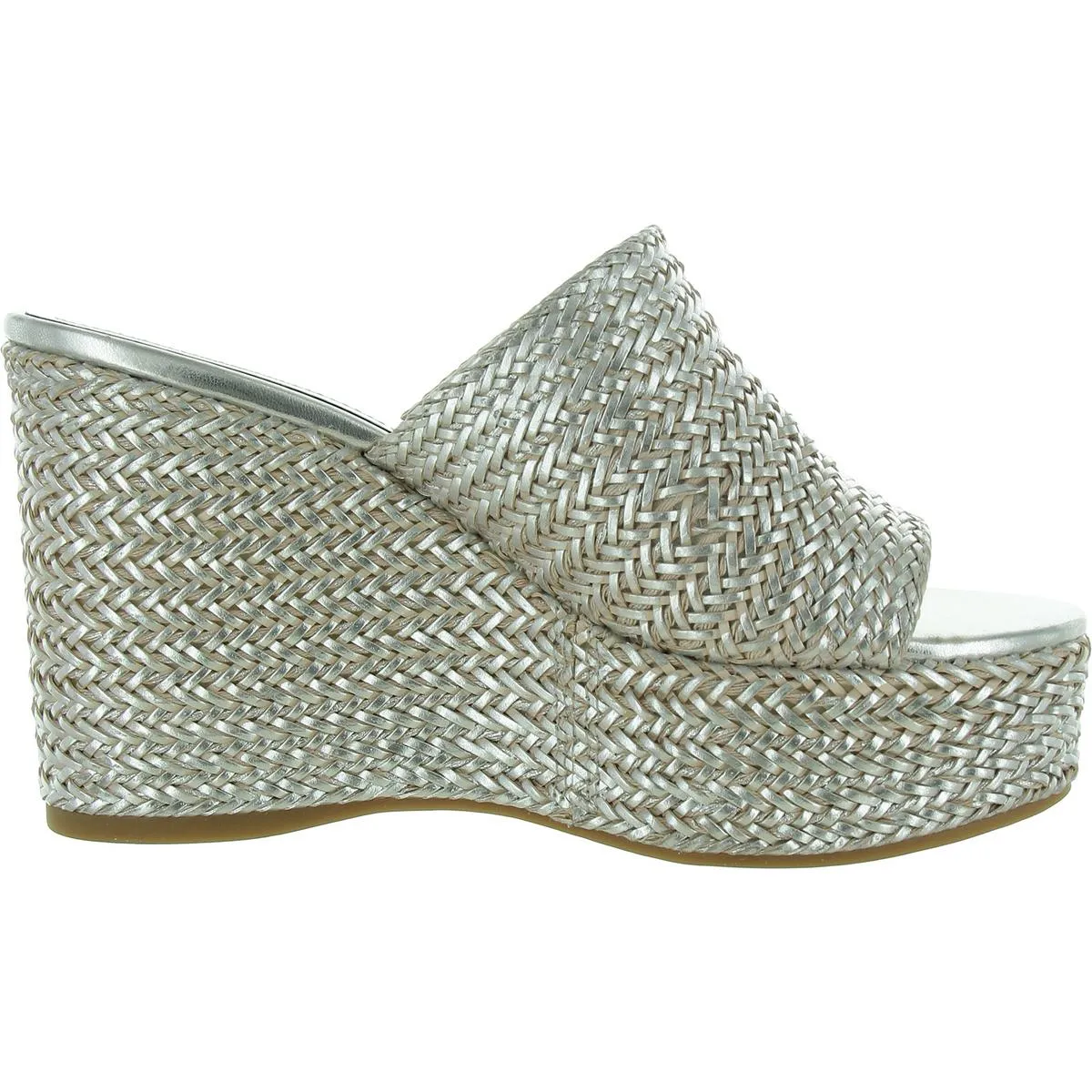 Guess Womens Yenisa Woven Slip On Mule Sandals