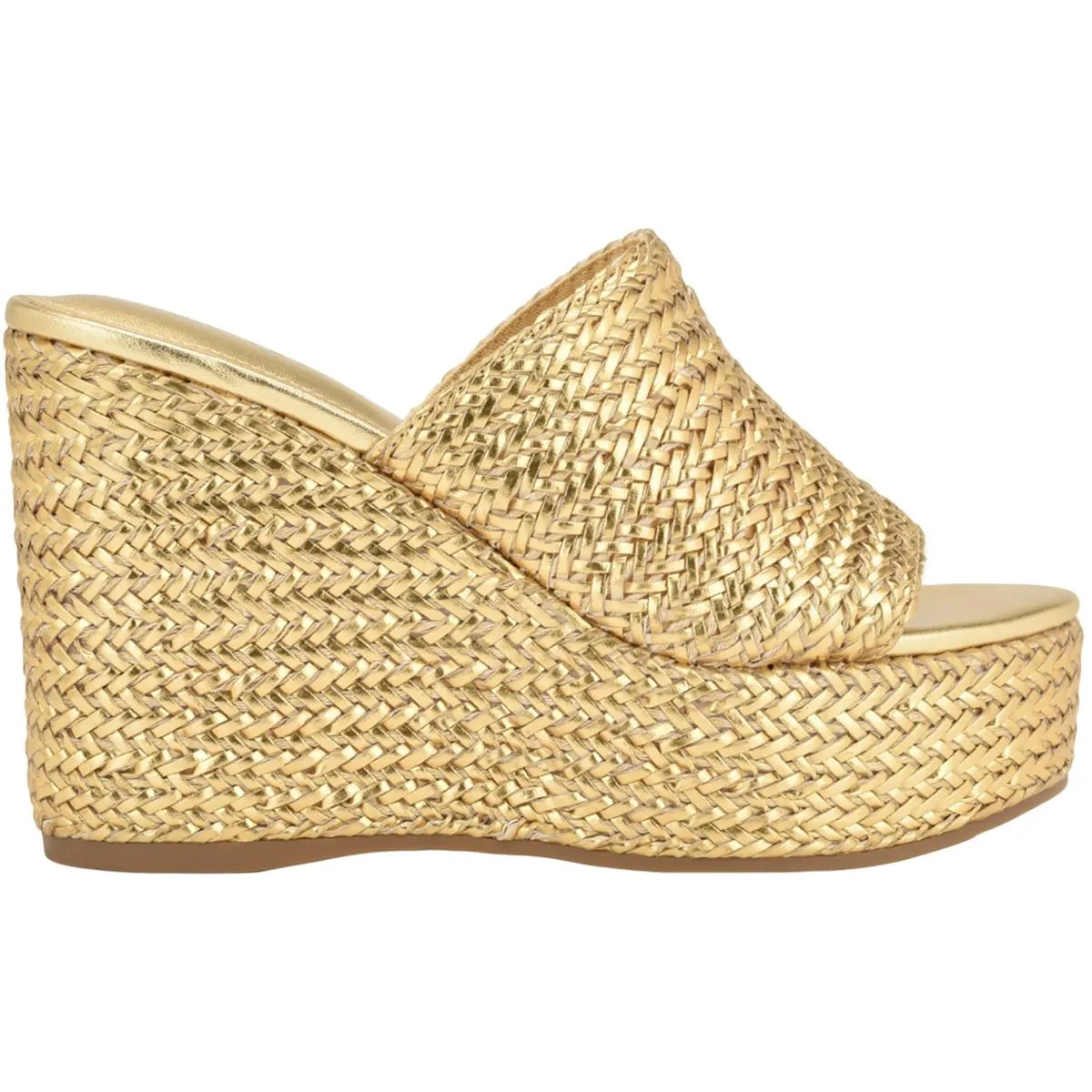Guess Womens Yenisa Woven Slip On Mule Sandals