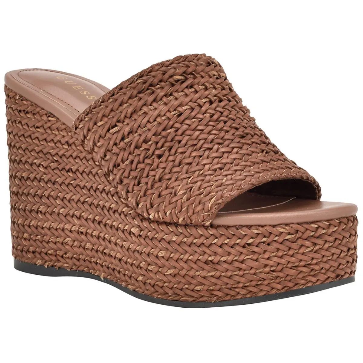 Guess Womens Yenisa Woven Slip On Mule Sandals