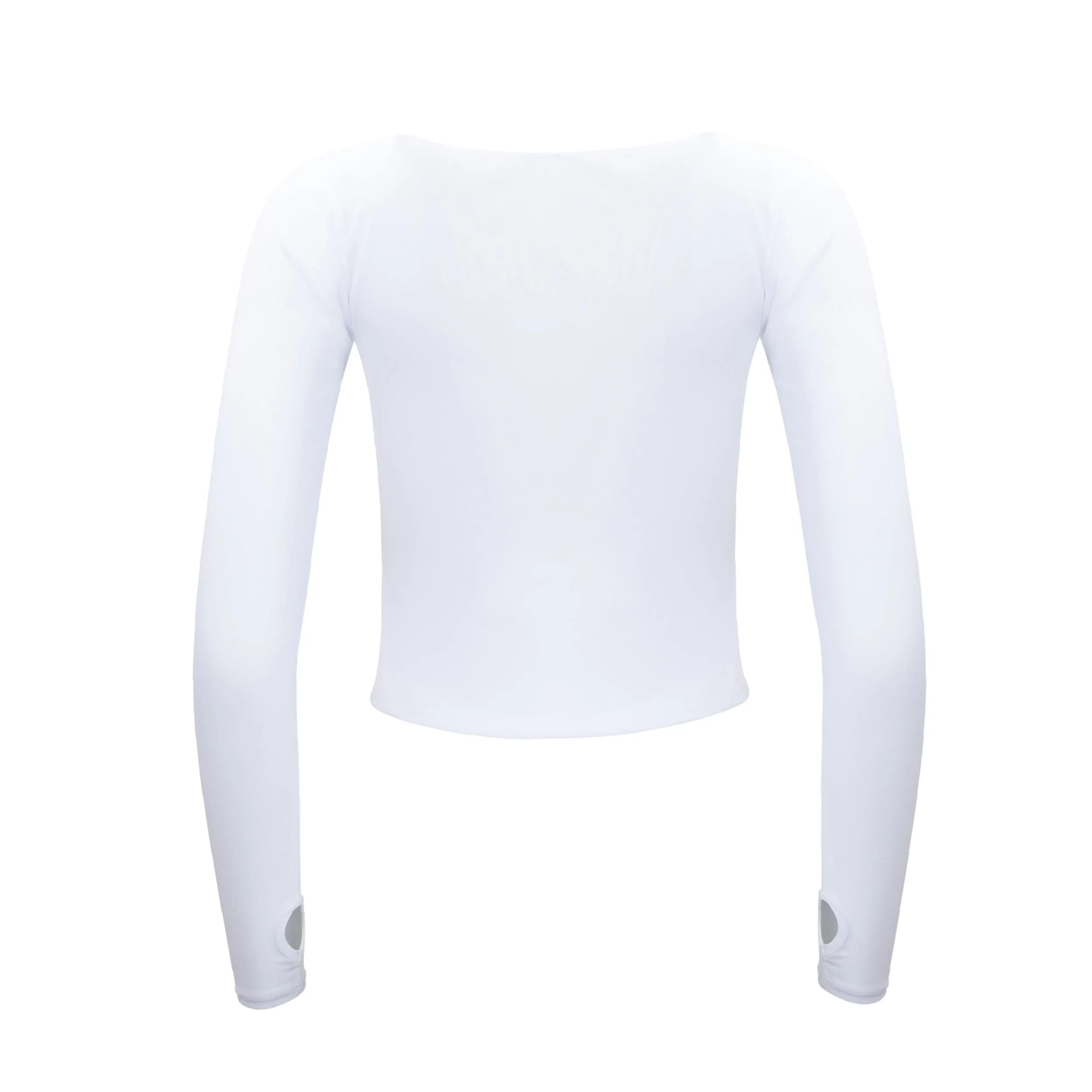 Hailey Mesh and Cotton Long Sleeve Top - Blanc