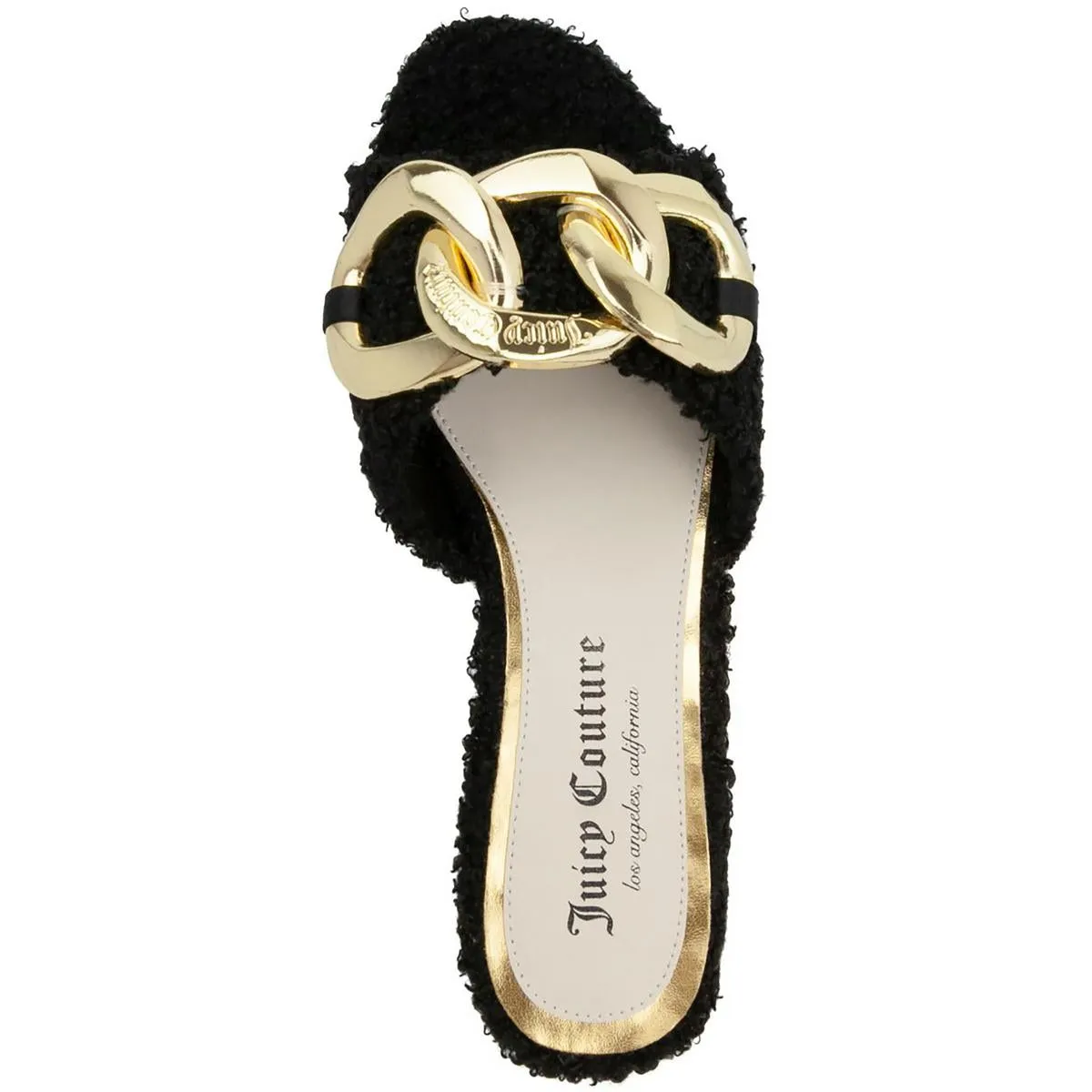 Juicy Couture Womens WJ03667W Faux Fur Slip On Slide Sandals