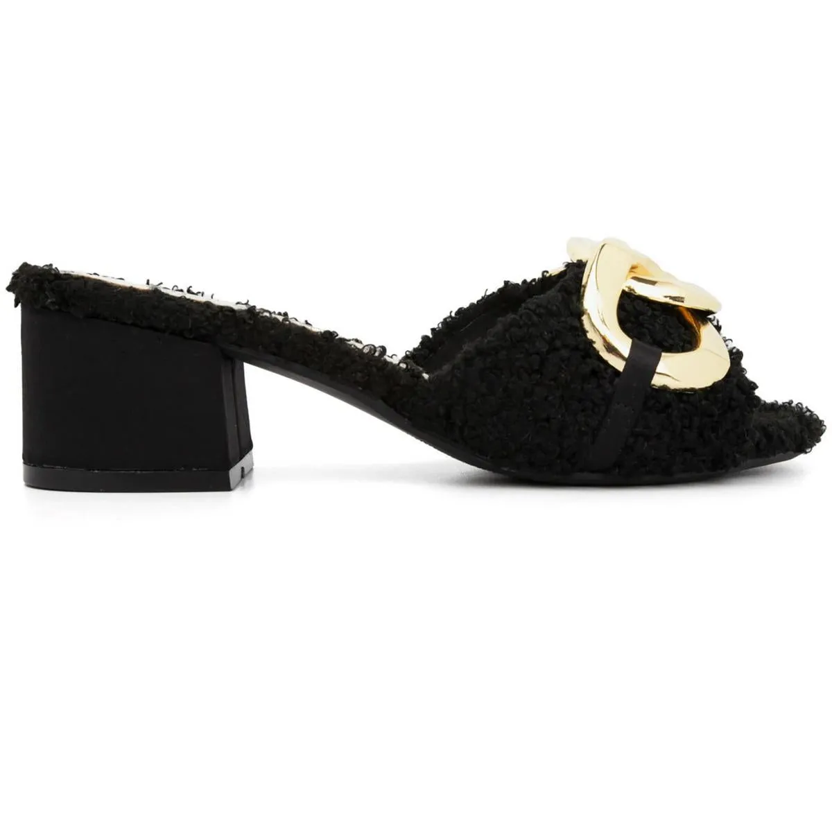 Juicy Couture Womens WJ03667W Faux Fur Slip On Slide Sandals