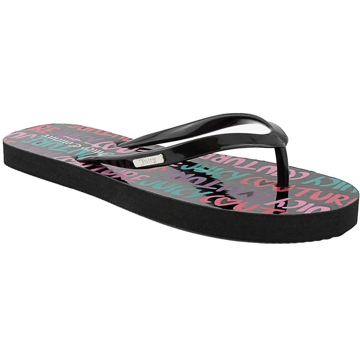 Juicy Couture Womens Zamia Printed Slip On Flip-Flops