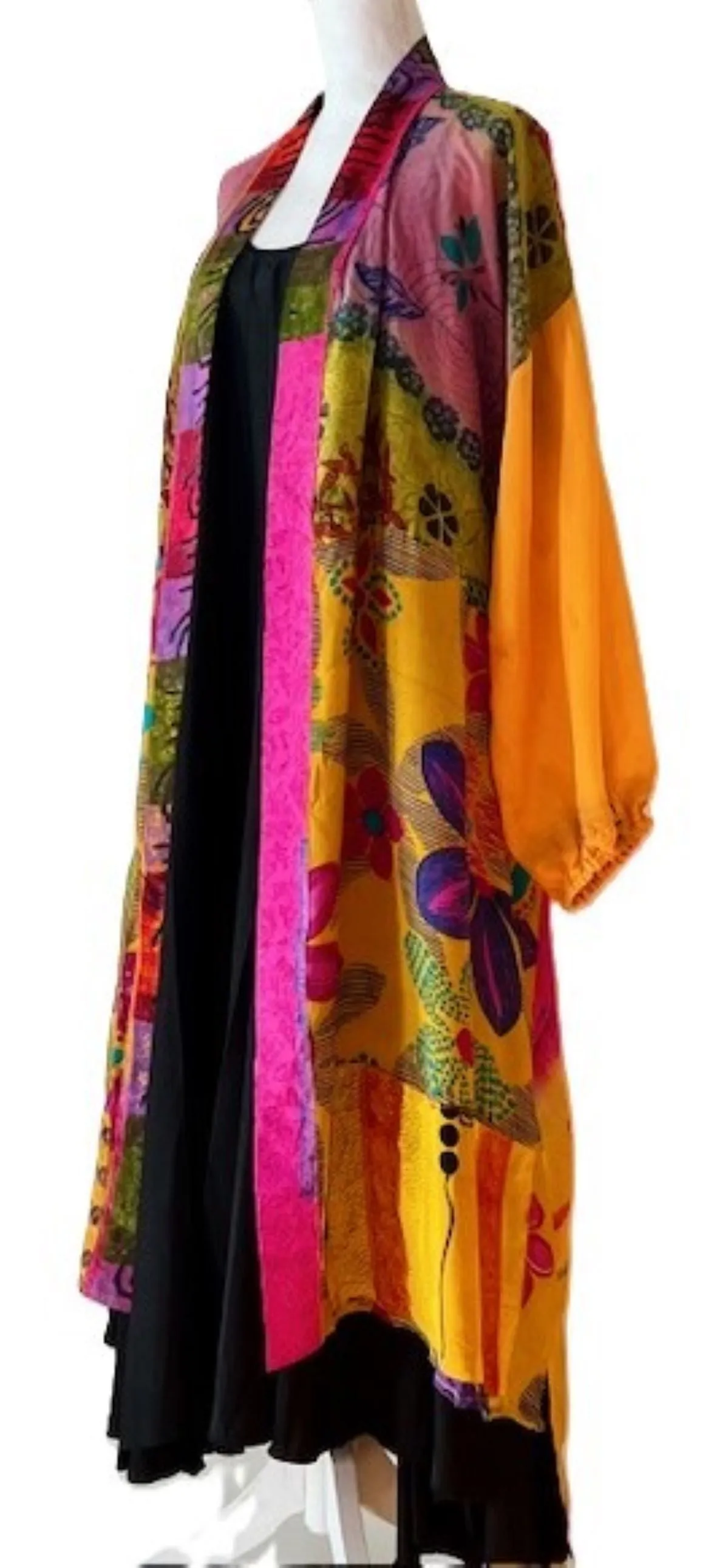 Kantha Bae New Crepe Silk Duster, Tropical
