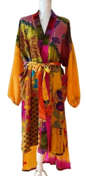 Kantha Bae New Crepe Silk Duster, Tropical