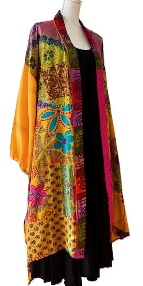 Kantha Bae New Crepe Silk Duster, Tropical