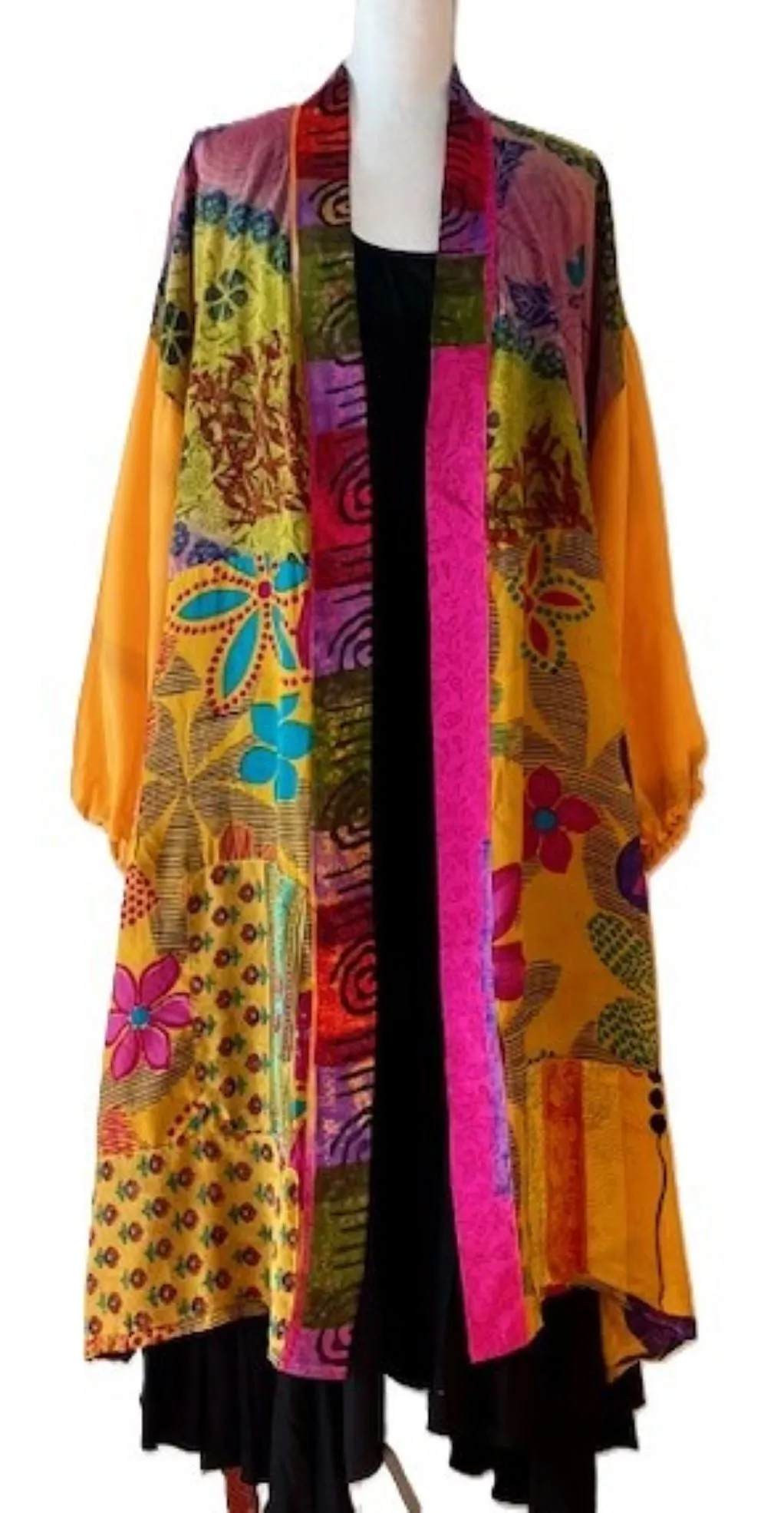 Kantha Bae New Crepe Silk Duster, Tropical