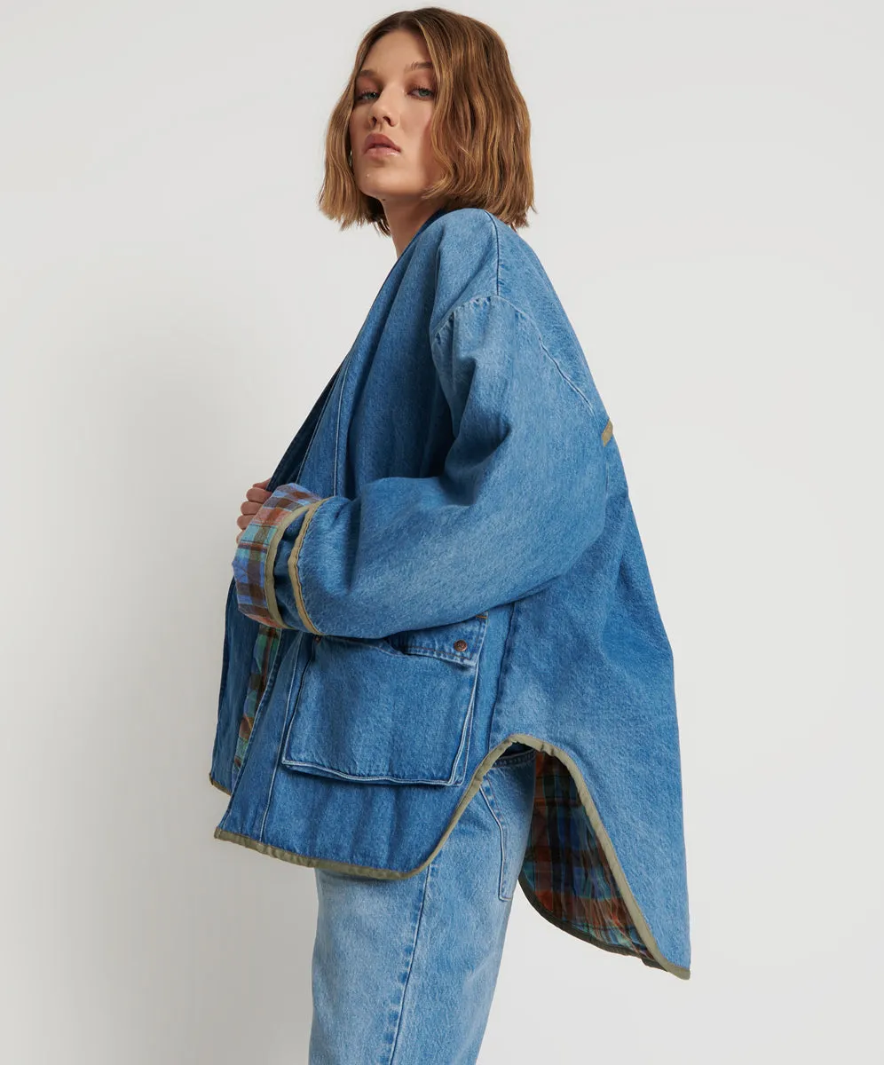 KIMONO DENIM QUILTED JACKET