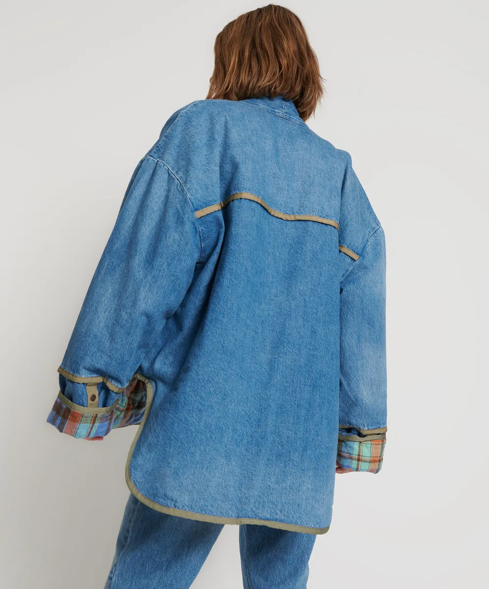 KIMONO DENIM QUILTED JACKET