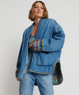 KIMONO DENIM QUILTED JACKET