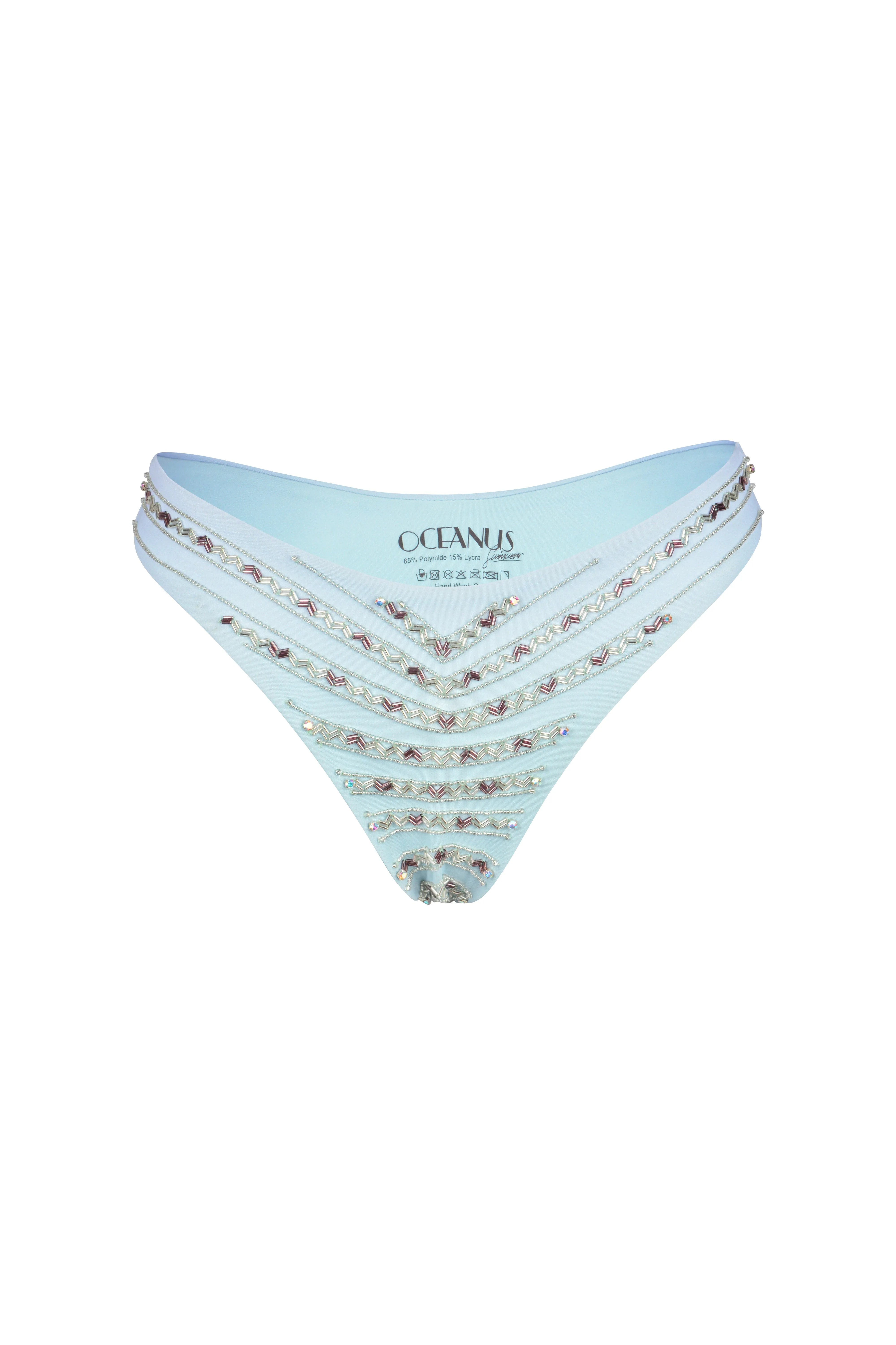 Lara Crystal Bikini Bottom Blue
