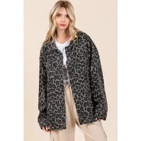 Leopard Button Up Denim Shacket in Luxury Fashion for Women