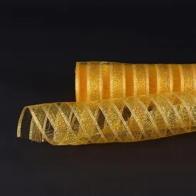 Light Gold - Deco Mesh Eyelash Metallic Stripes (10 Inch x 10 Yards)