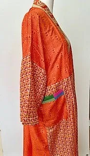 Luxury Mixed Print Silk Kimono Duster Shows Off Textures