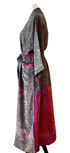 Luxury Silk Kimono Duster: Tropical Flare
