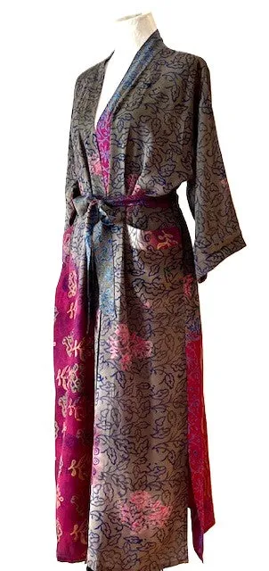 Luxury Silk Kimono Duster: Tropical Flare