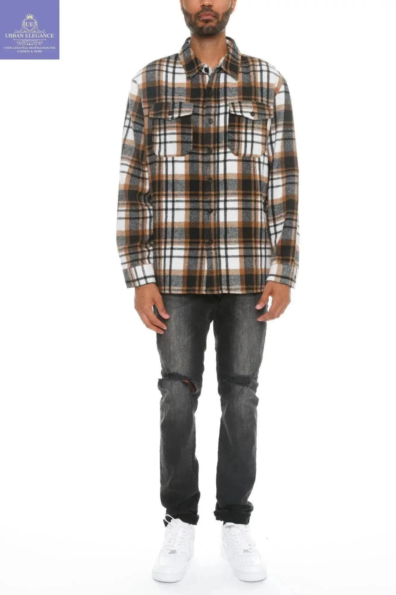 Men's Checkered Flannel Shacket - All-Day Comfort