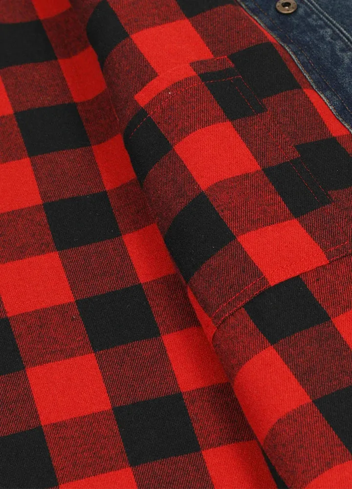 Men's Flannel Lined Utility Denim Shacket,Workwear-inspired, 11.2 oz