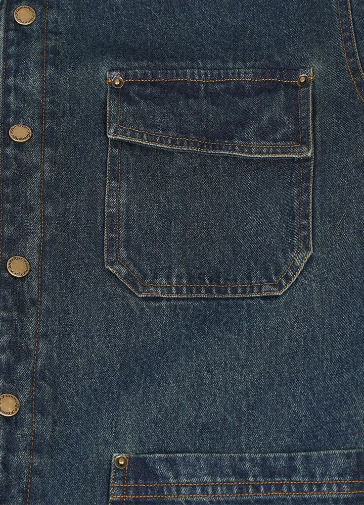 Men's Flannel Lined Utility Denim Shacket,Workwear-inspired, 11.2 oz