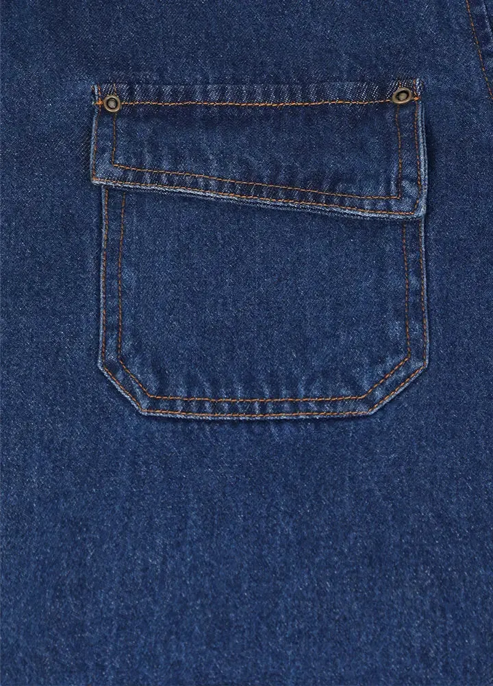 Men's Flannel Lined Utility Denim Shacket,Workwear-inspired, 11.2 oz
