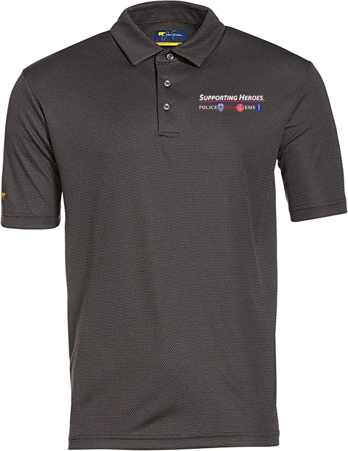 Men's Polo - Jack Nicklaus Mini Jacquard Bright White